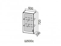 Шкаф навесной со стеклом 500 Ш500с-720 720х500х296мм Прованс